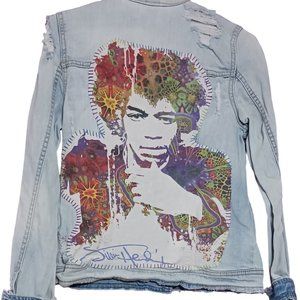 UPCYCLED JEAN DENIM JACKET ROCK N ROLL COAT